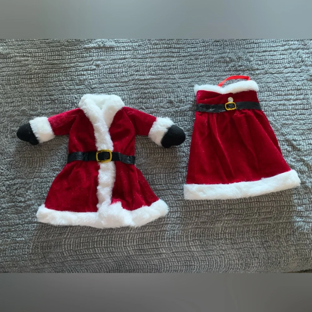 3/$10 NEW Mr. & Mrs. Claus wine bottle gift set Christmas Santa Covers SET - Picture 5 of 9